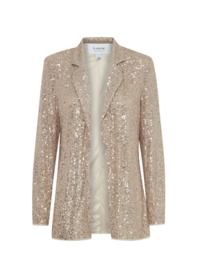 b.young LAST ONE - LAST ONE 40 Solia Sequin Blazer in Cement by b.young
