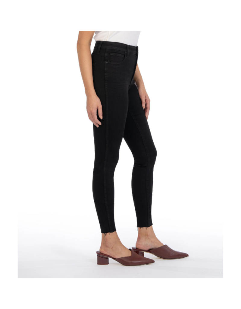 Kut from the Kloth Connie High Rise Skinny with Raw Hem in Black by Kut from the Kloth