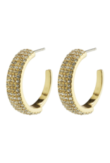 PILGRIM Aspen Crystal Hoop Earrings in Gold by Pilgrim