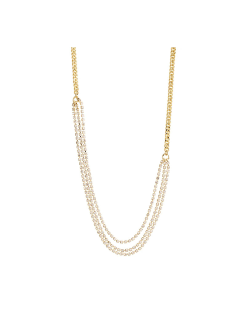 PILGRIM Blink Crystal Necklace in Gold by Pilgrim