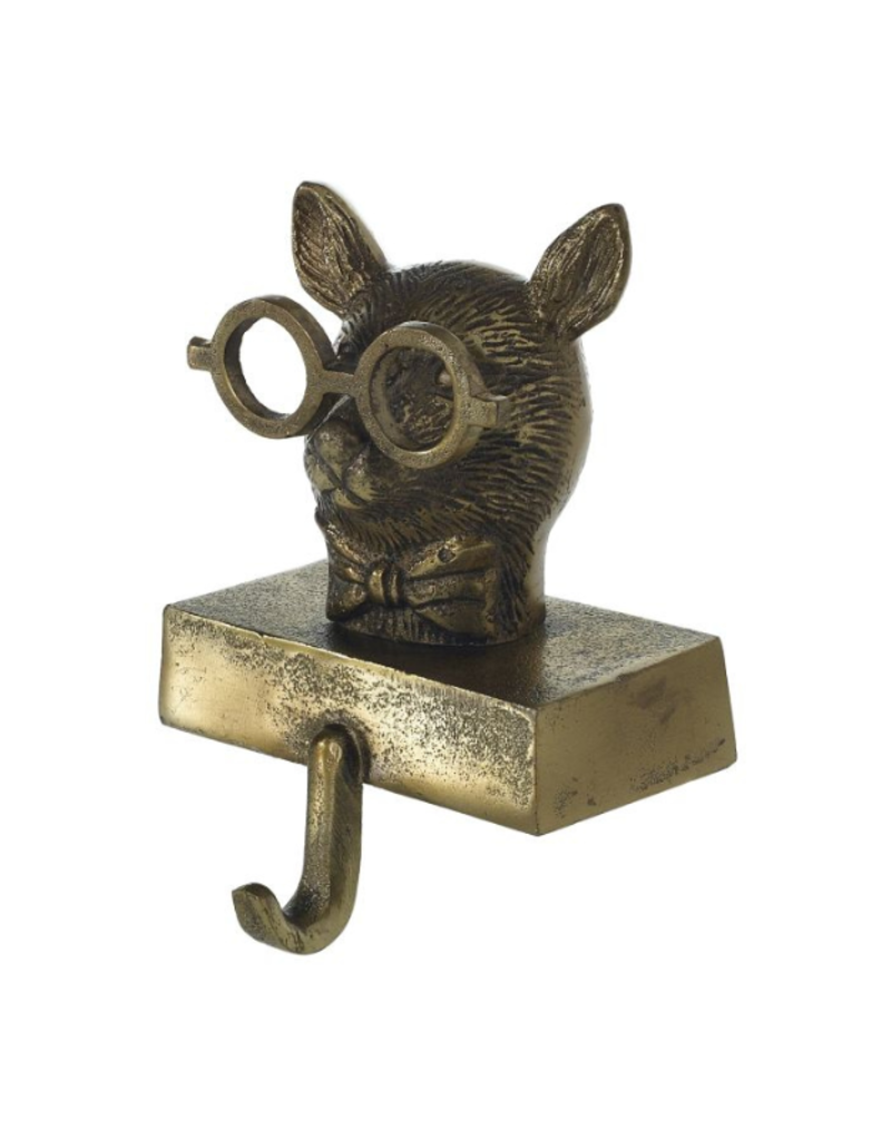 Louie the Mouse Brass Stocking Holder