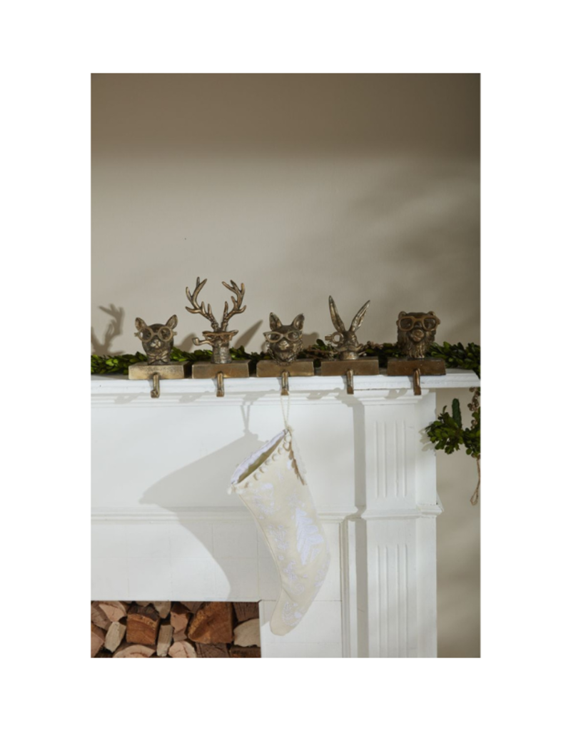 Louie the Mouse Brass Stocking Holder
