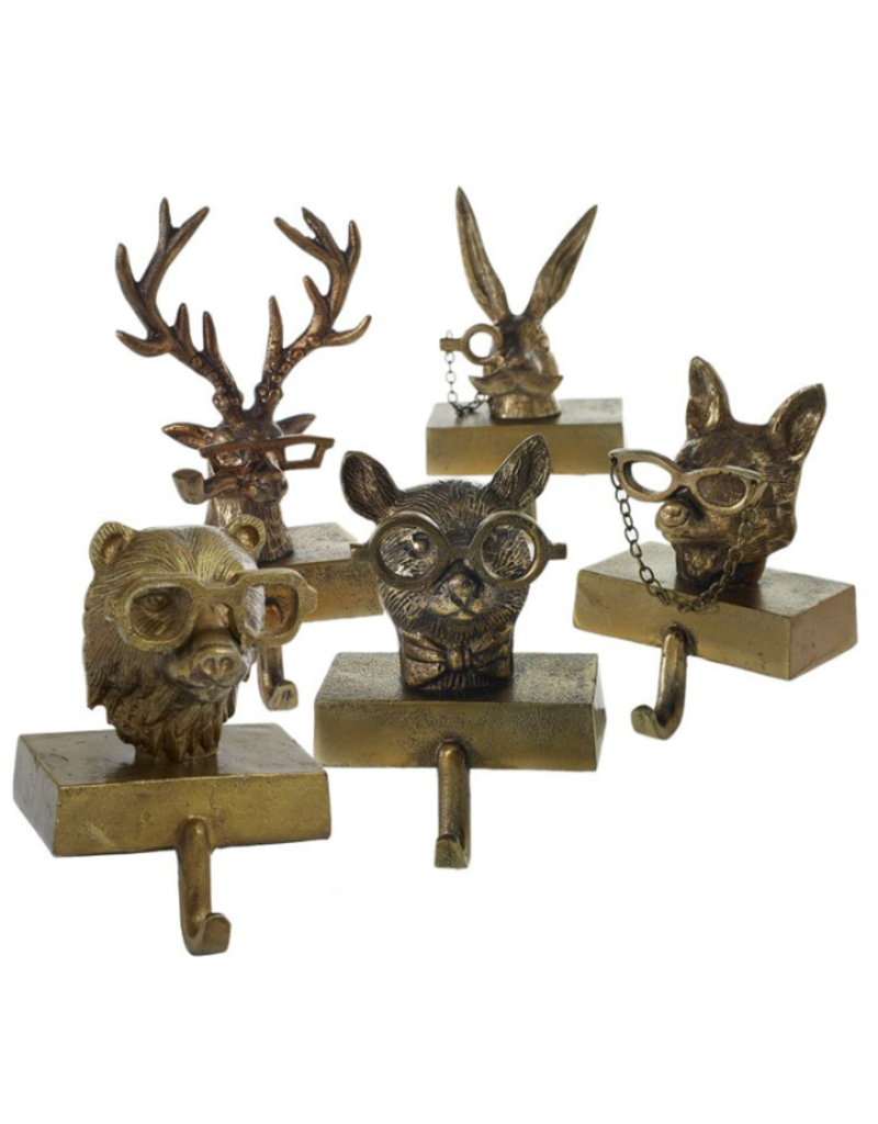 Louie the Mouse Brass Stocking Holder
