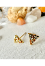 Pika & Bear Pizza Slice Gem Stud Earrings by Pika & Bear