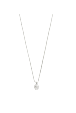 PILGRIM Beat Crystal Coin Necklace in Silver by Pilgrim