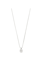 PILGRIM LAST ONE - Beat Crystal Coin Necklace in Silver by Pilgrim