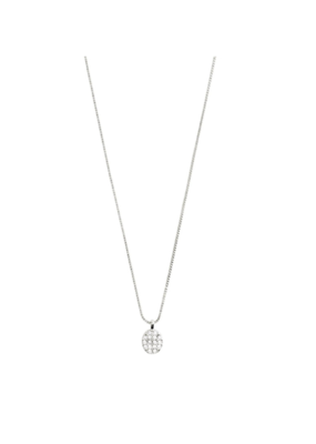 PILGRIM Beat Crystal Coin Necklace in Silver by Pilgrim