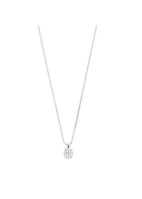 PILGRIM LAST ONE - Beat Crystal Coin Necklace in Silver by Pilgrim