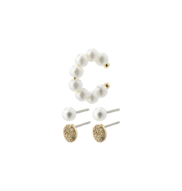 PILGRIM LAST ONE - Beat 3in1 Earring  Set in Gold by Pilgrim