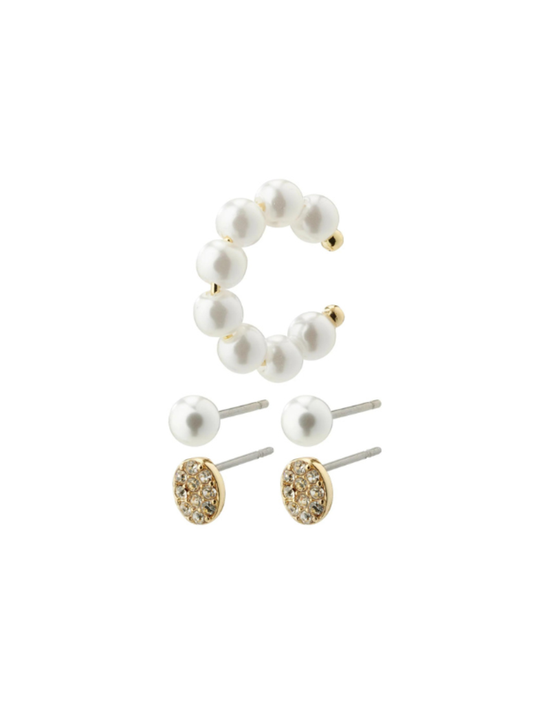 PILGRIM LAST ONE - Beat 3in1 Earring  Set in Gold by Pilgrim