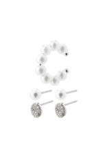 PILGRIM Beat 3in1 Earring Set in Silver by Pilgrim