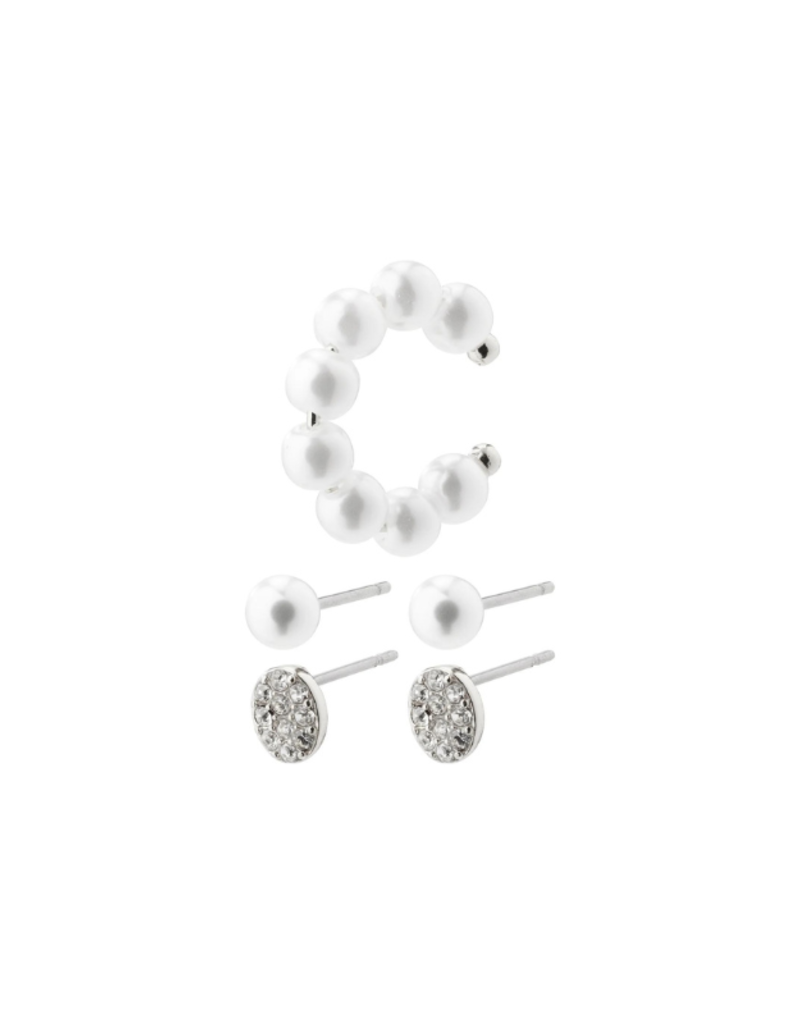 PILGRIM Beat 3in1 Earring Set in Silver by Pilgrim