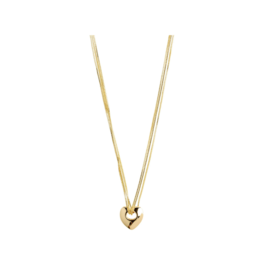PILGRIM Wave Heart Necklace in Gold by Pilgrim