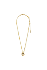 PILGRIM Wave Heart Necklace in Gold by Pilgrim