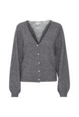 ICHI Macon Cardigan in Dark Grey Melange by ICHI