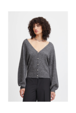 ICHI Macon Cardigan in Dark Grey Melange by ICHI