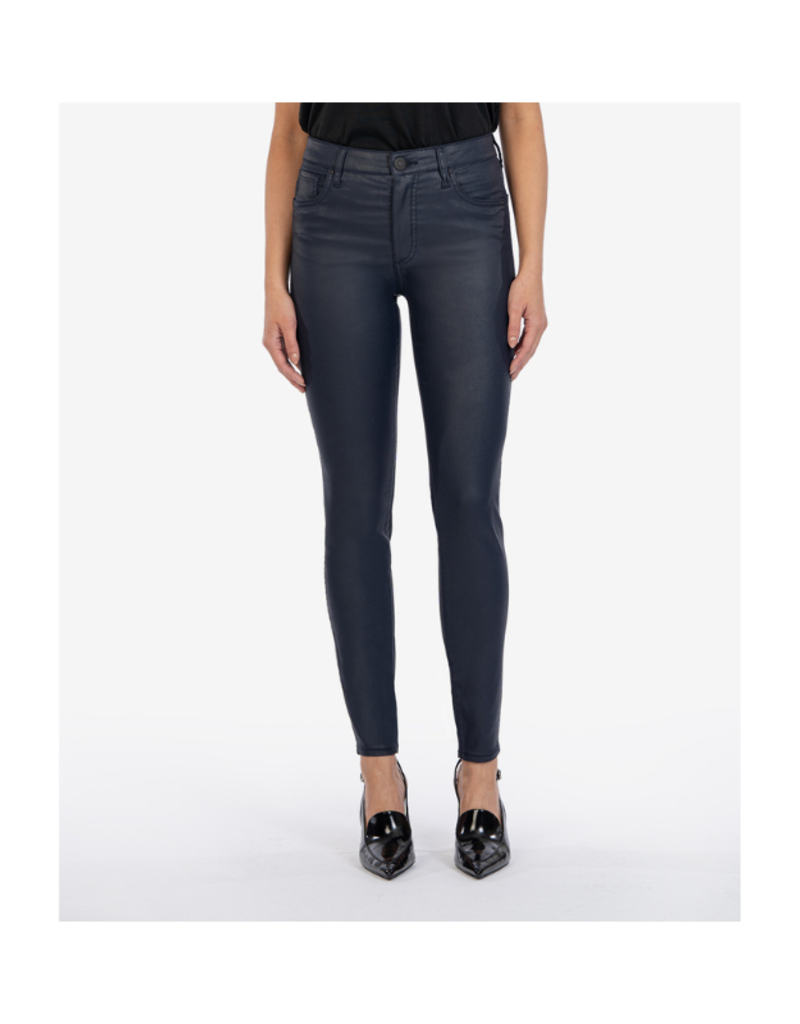 Kut from the Kloth Mia Coated High Rise Skinny in Night Fall Blue by Kut from the Kloth