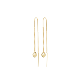 PILGRIM Afroditte Heart Chain Earrings in Gold by Pilgrim