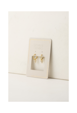 Lover's Tempo Flutter Huggie Drop Hoop Earrings in Gold by Lover's Tempo