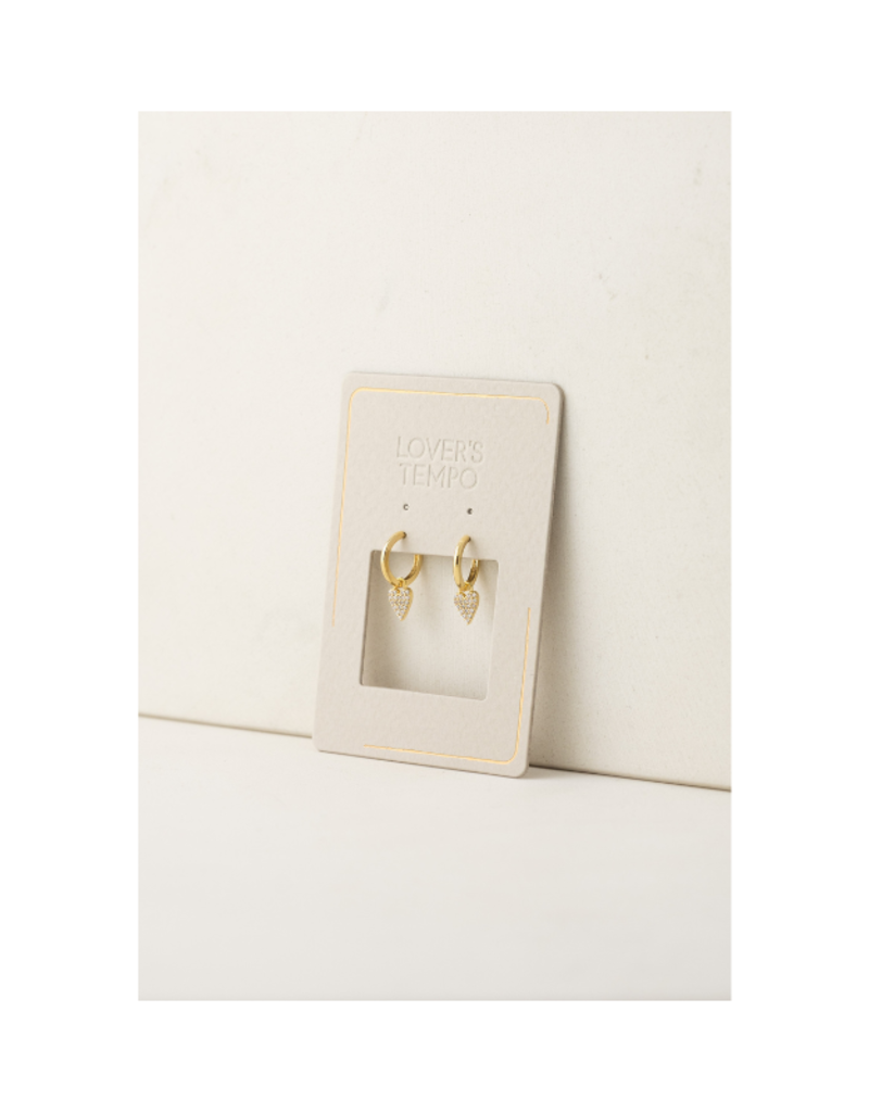Lover's Tempo Flutter Huggie Drop Hoop Earrings in Gold by Lover's Tempo