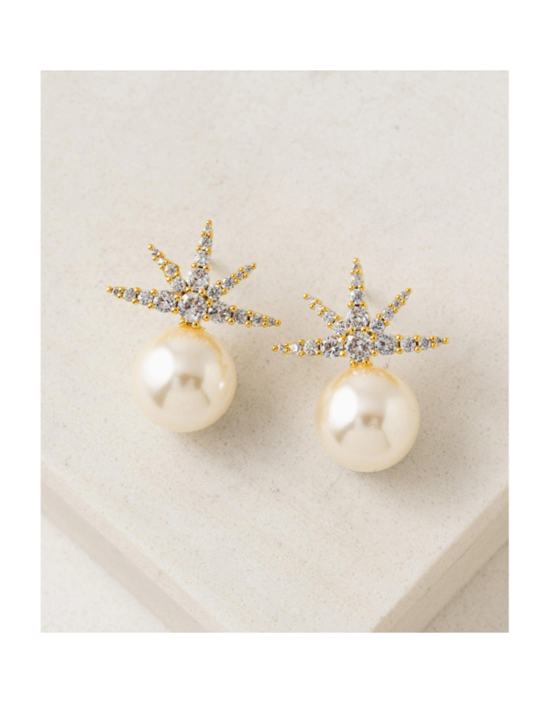 Lover's Tempo Etoile Star Pearl Stud Earrings in Gold by Lover's Tempo