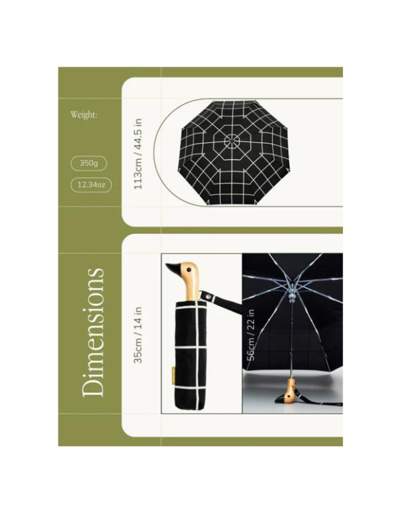 The Original Duckhead Black Grid Umbrella by The Original Duckhead