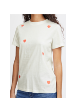 ICHI Camino Tee in Hot Coral by ICHI