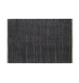 Dash & Albert Dash & Albert Herringbone Woven Cotton Rug in Black 3'x5'