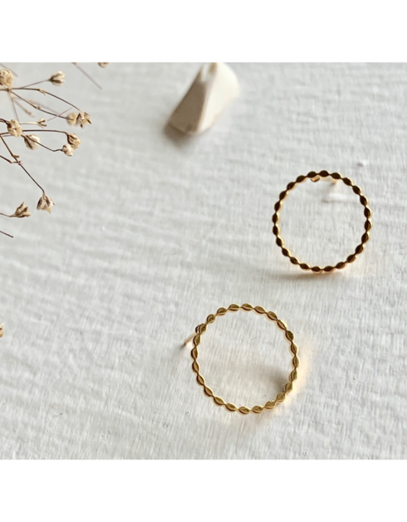 Pika & Bear Chord Modernist Hoop Stud Earrings in Gold by Pika & BearPIKA Chord Modernist Hoop Stud Earrings Gold