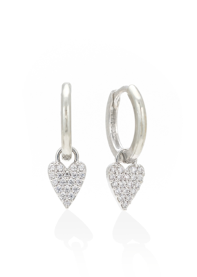 Lover's Tempo Flutter Huggie Drop Hoop Earrings in Silver by Lover's Tempo