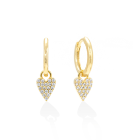 Lover's Tempo Flutter Huggie Drop Hoop Earrings in Gold by Lover's Tempo