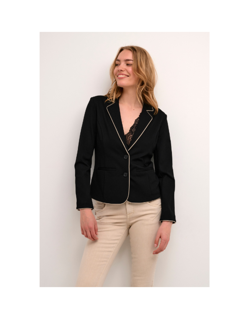 Cream Saila Jersey Blazer in Pitch Black by Cream