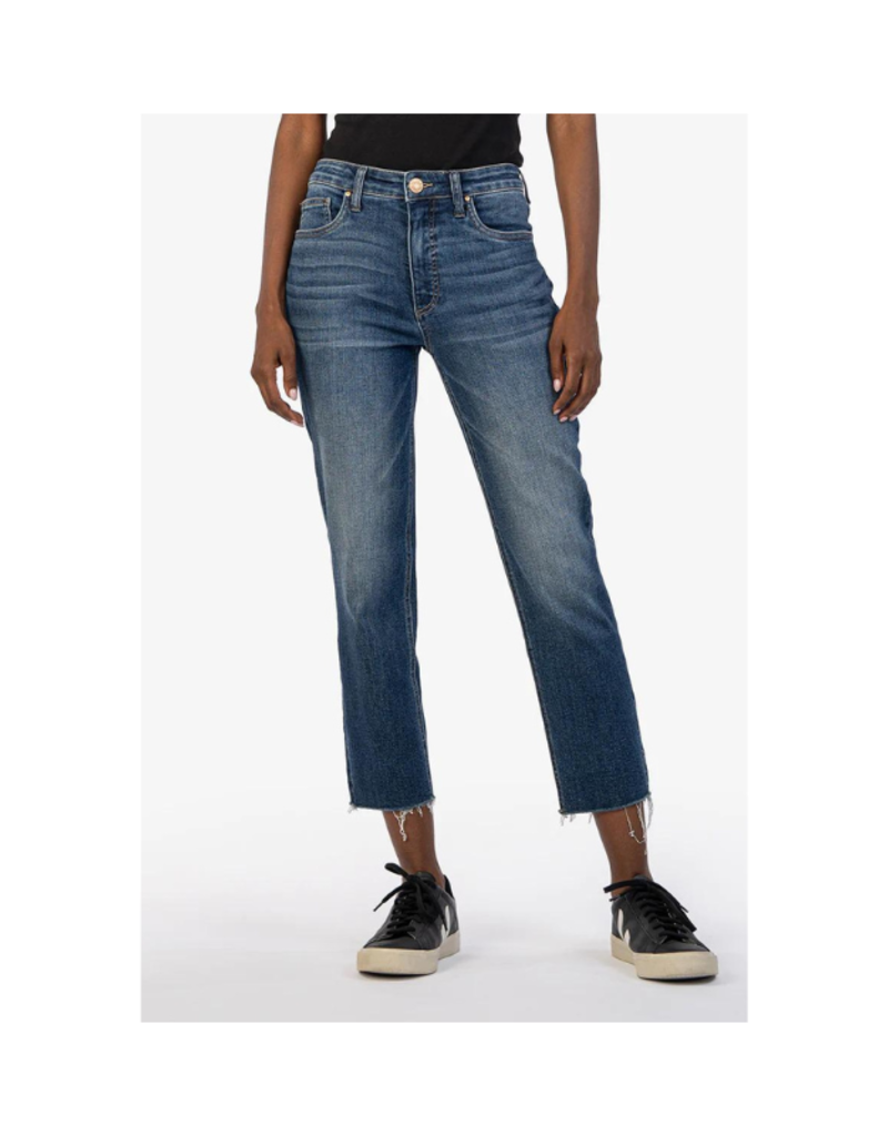 Kut from the Kloth Rachael High Rise Fab Ab Mom Raw Jean in Explore by Kut from the Kloth
