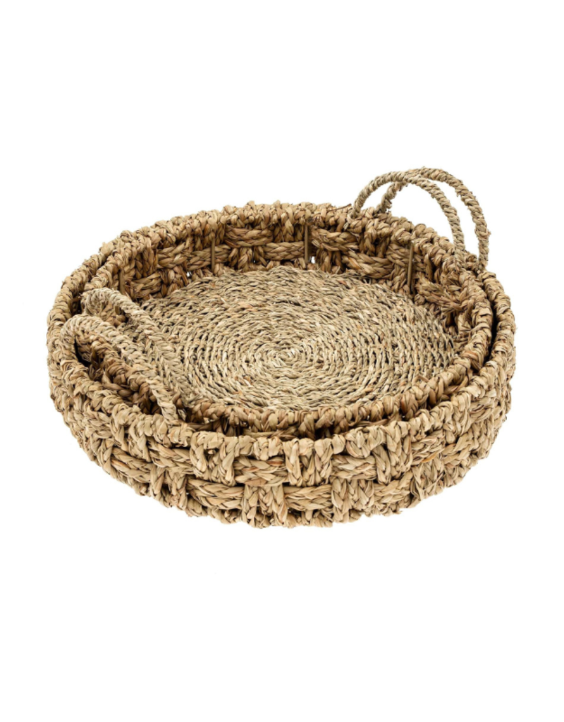 Indaba Chatham Rattan Round Tray 1-4232 - Crocus & Ivy Interiors