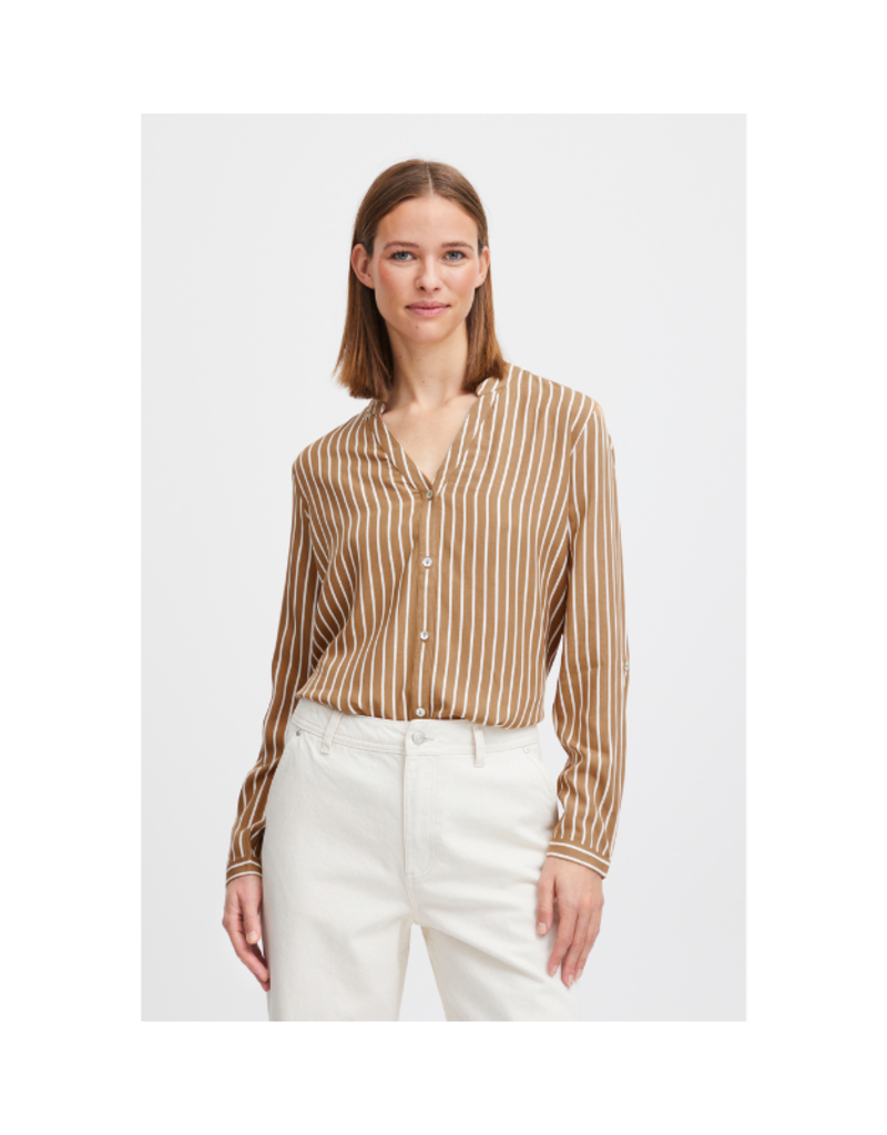 b.young Fabianne Stripe Shirt in Tiger's Eye Mix by b.young