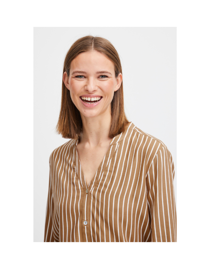 b.young Fabianne Stripe Shirt in Tiger's Eye Mix by b.young