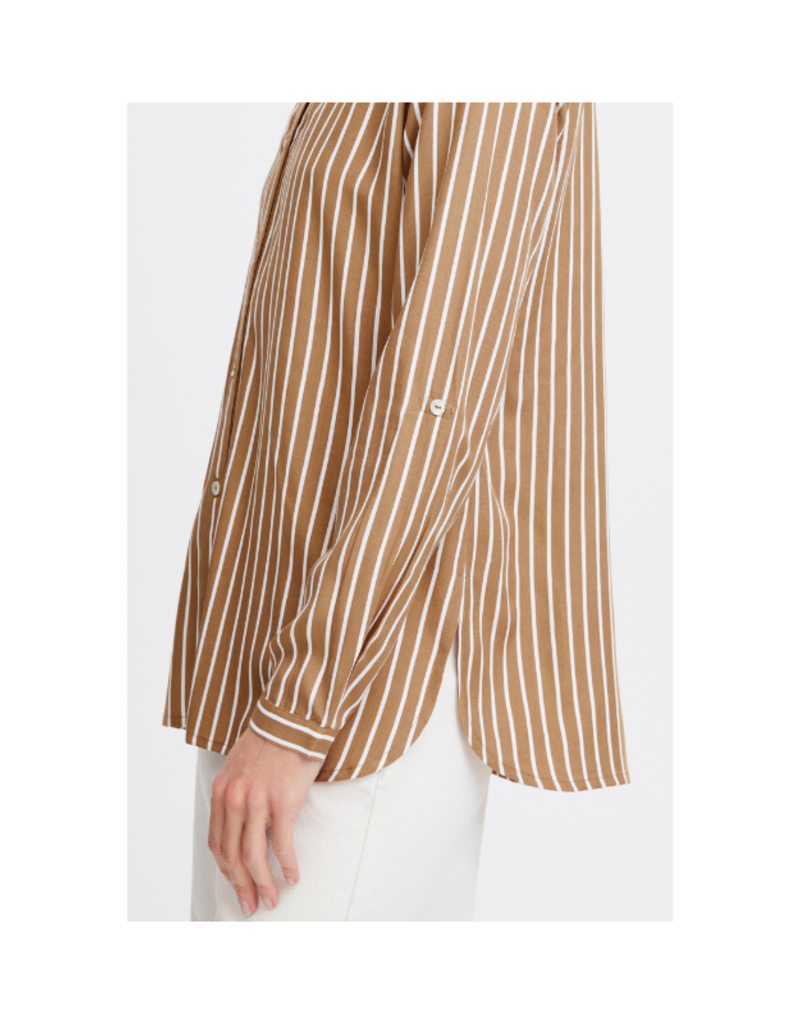 b.young Fabianne Stripe Shirt in Tiger's Eye Mix by b.young