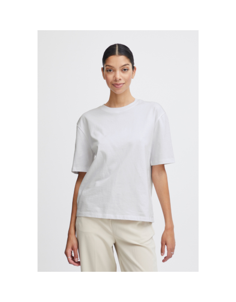 b.young Trollo Crew Neck Tee in Optical White by b.young