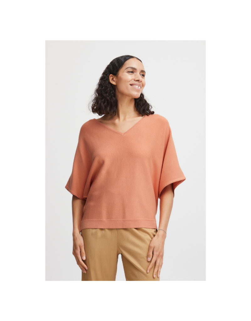 b.young Orla V-Neck Tee in Canyon Sunset by b.young