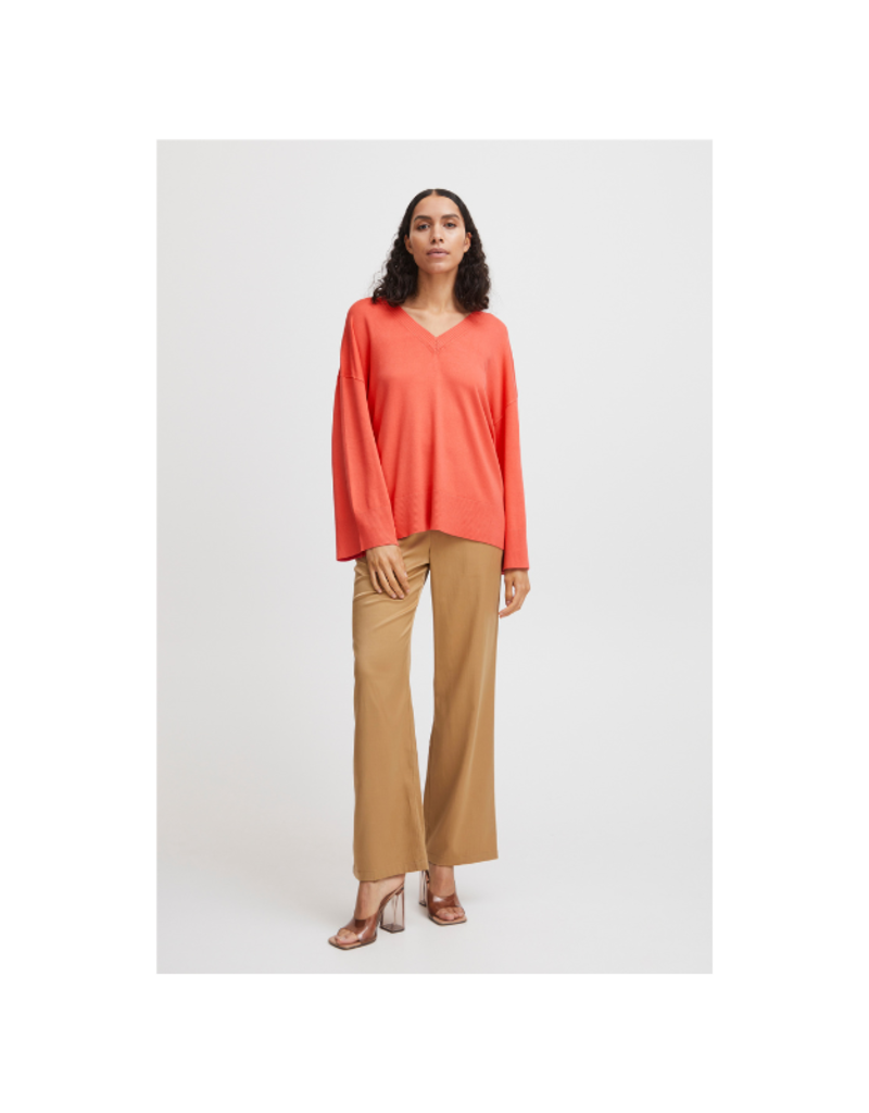 b.young Orla V-Neck Tunic in Cayenne by b.young