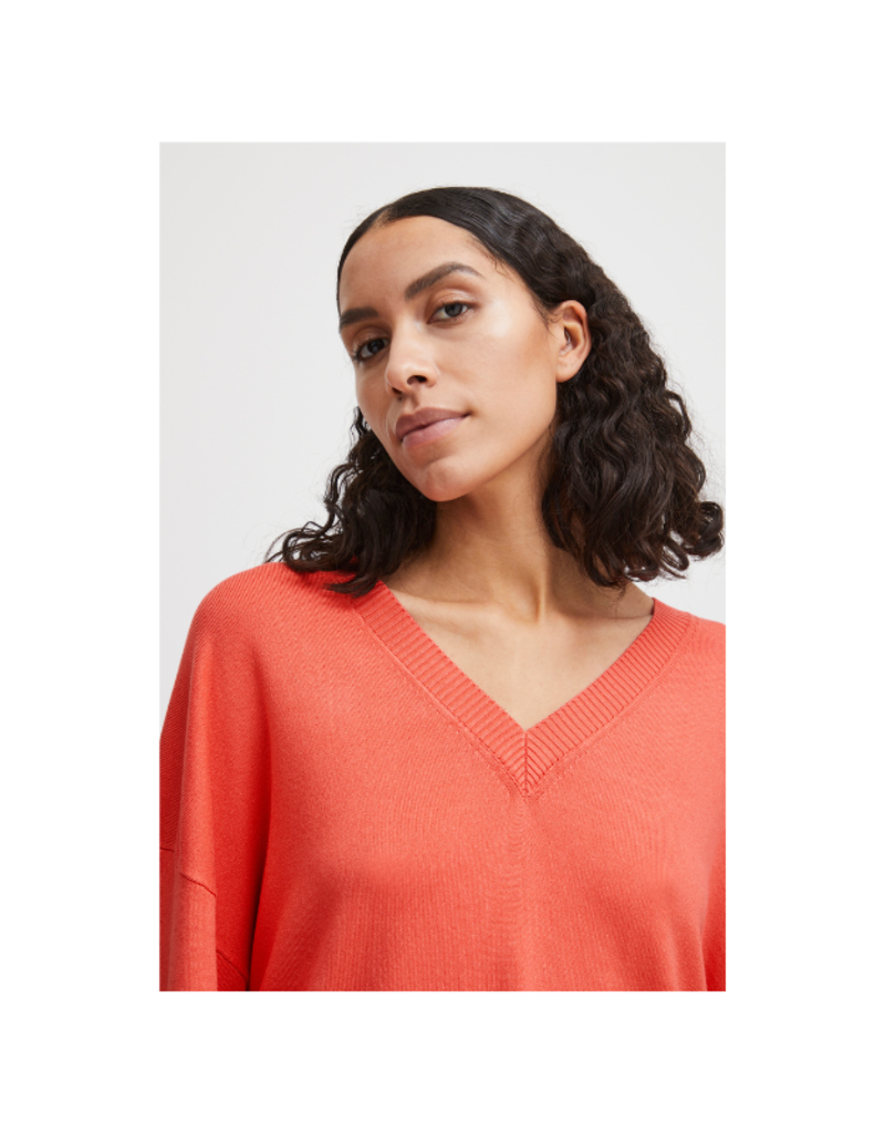 b.young Orla V-Neck Tunic in Cayenne by b.young
