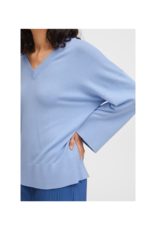 b.young Orla V-Neck Tunic in Vista Blue by b.young
