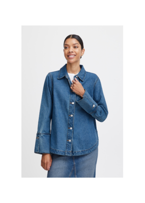 b.young Kitta Top in Mid Blue Denim by b.young