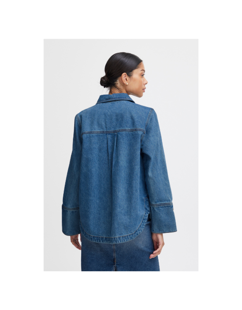 b.young Kitta Top in Mid Blue Denim by b.young