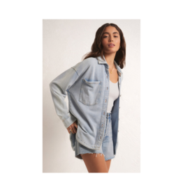 z supply All Day Knit Denim Jacket in Washed Indigo by Z Supply