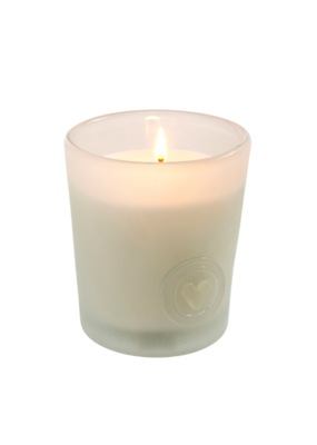 Indaba Trading Ocean Gardenia Candle in White Heart Glass