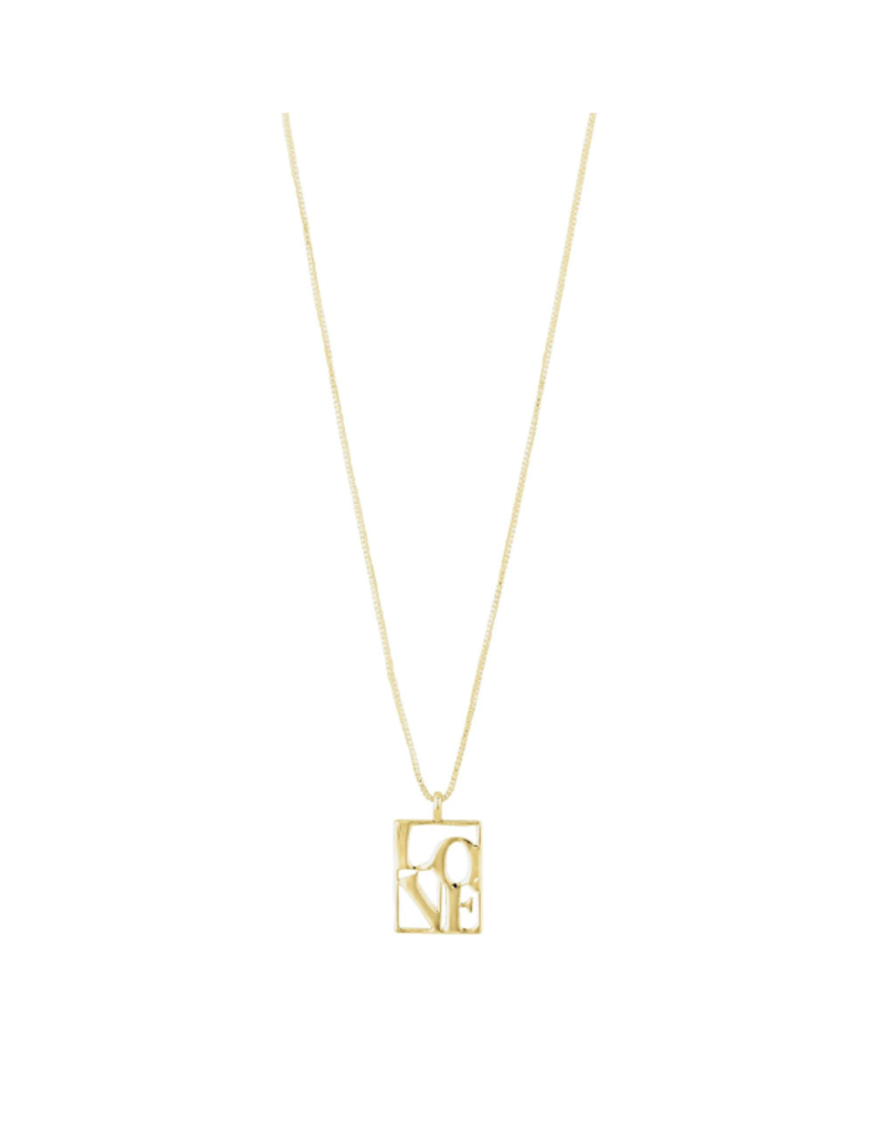 PILGRIM Love Tag Necklace in Gold by Pilgrim