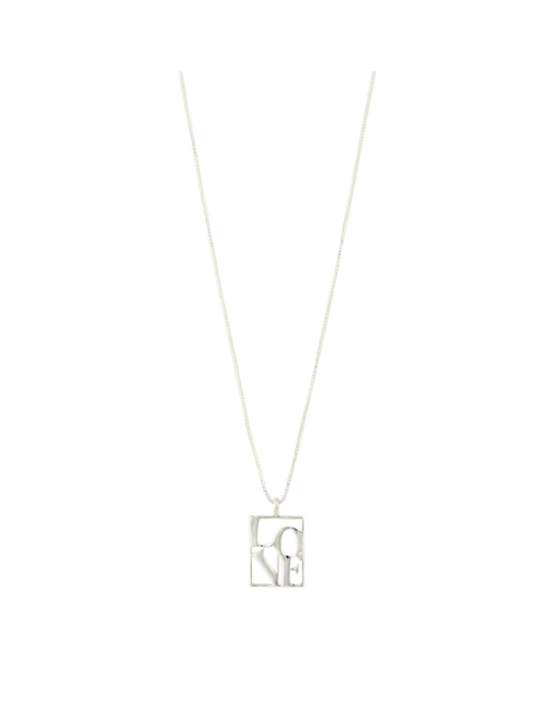 PILGRIM Love Tag Necklace in Silver by Pilgrim