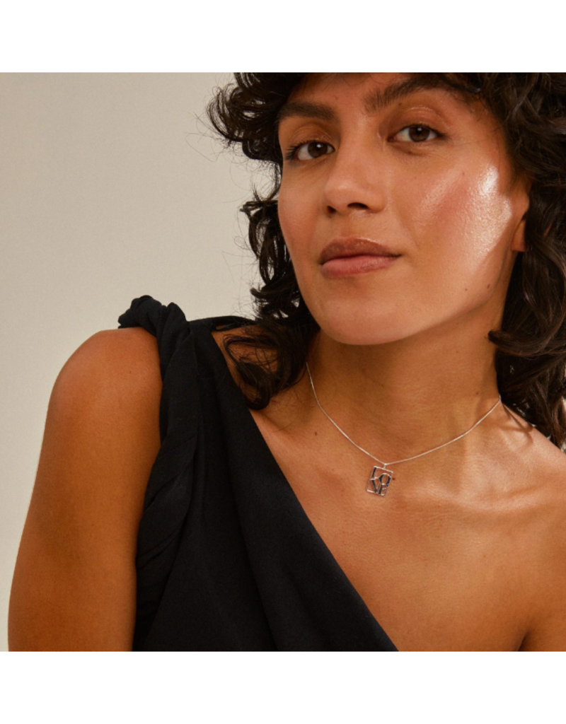 PILGRIM Love Tag Necklace in Silver by Pilgrim