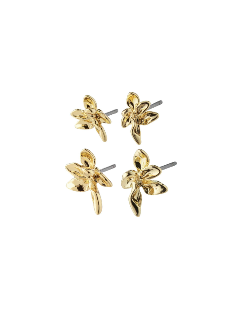PILGRIM Riko 2in1 Earrings in Gold by Pilgrim
